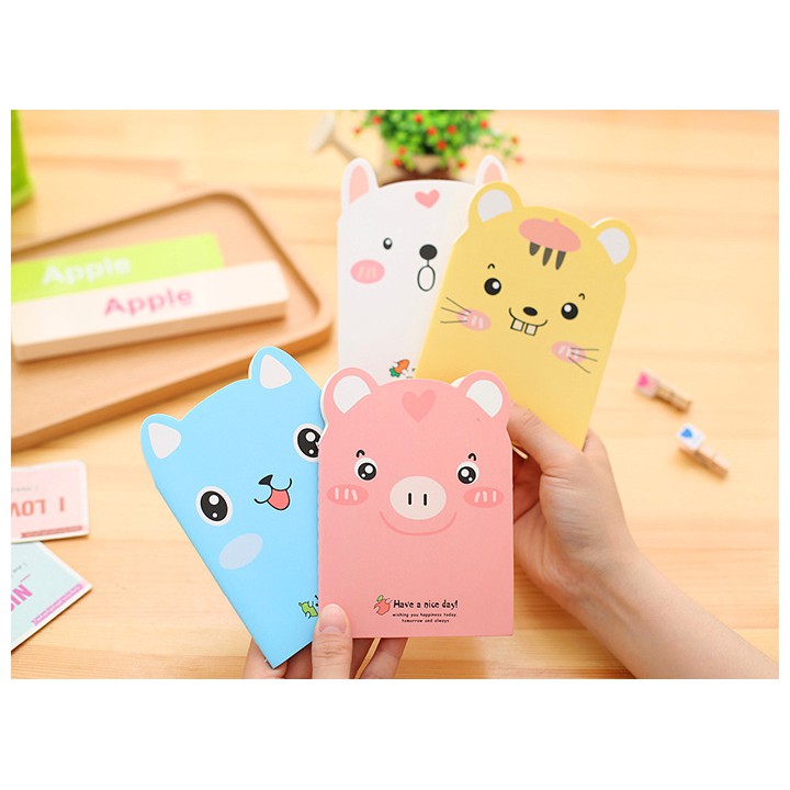 Sổ tay mini hoạt hình tai mèo cute dễ thương có dòng kẻ