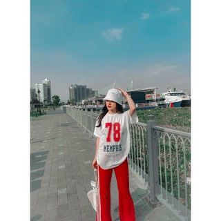 Set áo thun quần ống loe thể thao