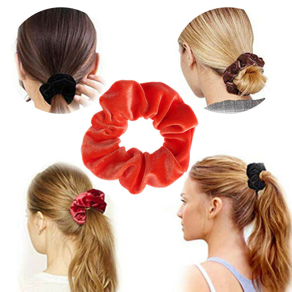 💎OKDEALS💎 6/12/18/24/38/50/Pcs Christmas Velvet Hair Scrunchies Headwear Ponytail Holder Elastic Hair Bands Hair Accessories Great Gift Rubber Ties for Women Girls Scrunchy Hair Ties Ropes