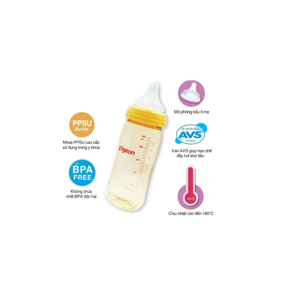 Bình sữa Pigeon bé 160ml thích hợp cho những bé từ sơ sinh