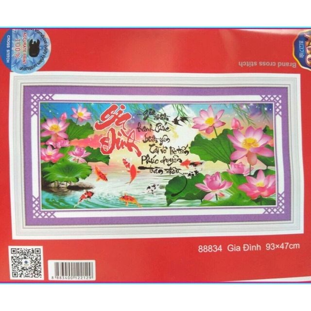 Tranh thêu chữ thập gia đình 88834 (93*47)