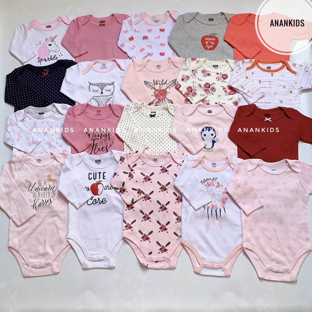 Bộ Bodysuit Body Chip Dài Tay Xuất Mỹ Cho Bé Trai Bé Gái