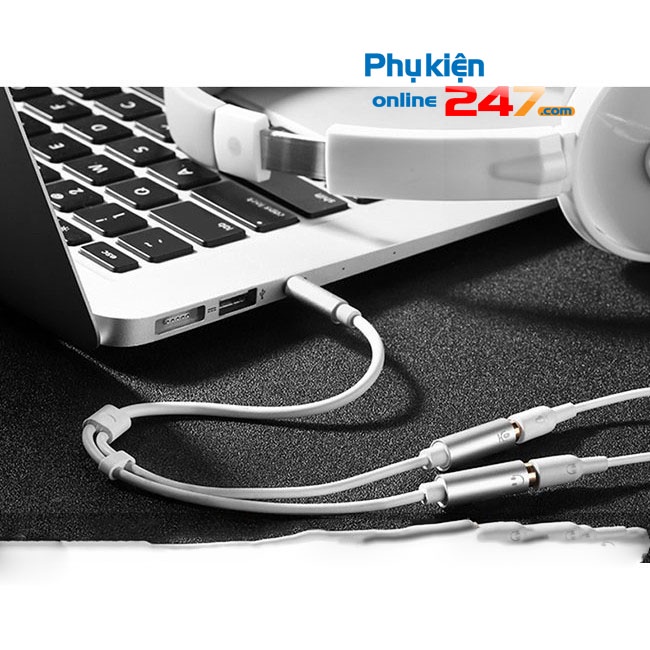 Cáp kết nối mic, tai nghe với Laptop có 1 cổng 3.5mm