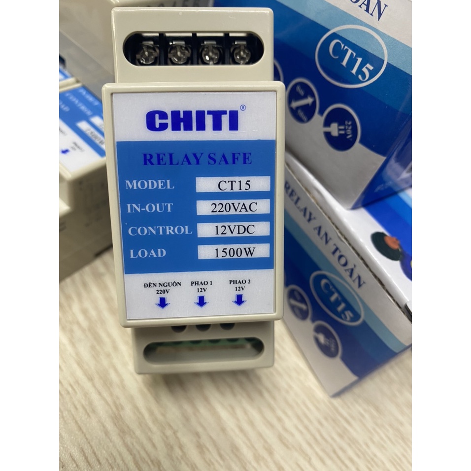 Combo 02 cái Rơ le an toàn CHITI chuyển đổi điện 220v về 12 v.