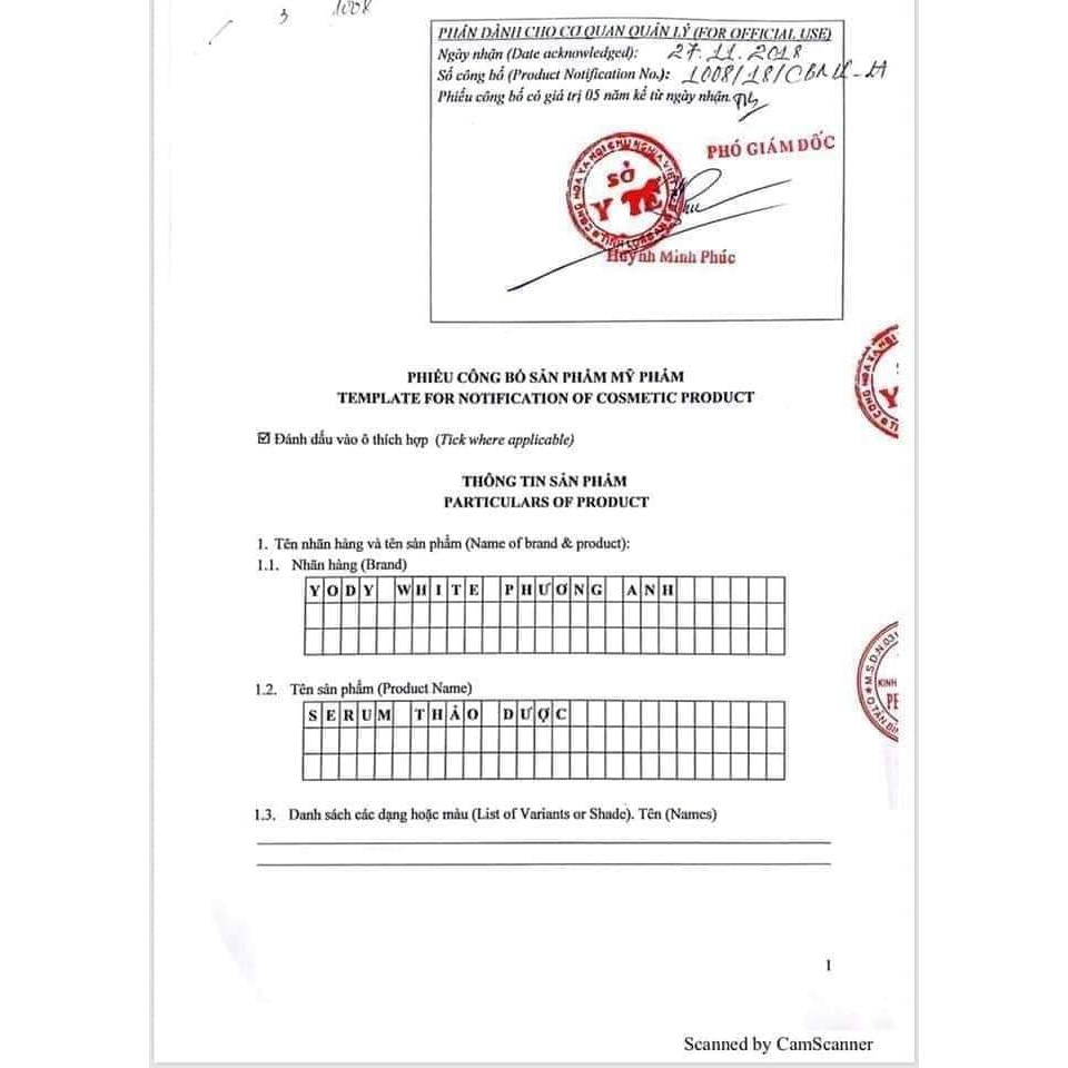 Serum tái tạo da cao cấp Yody White Phương Anh