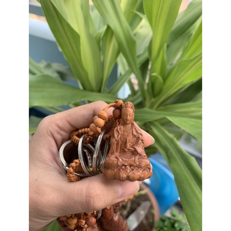 Móc khoá gỗ phật bà quan âm 3D