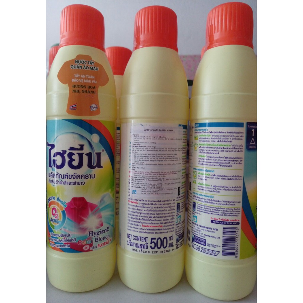 Sỉ thùng 12 chai Nước tẩy quần áo Hygien chai lớn 600ml