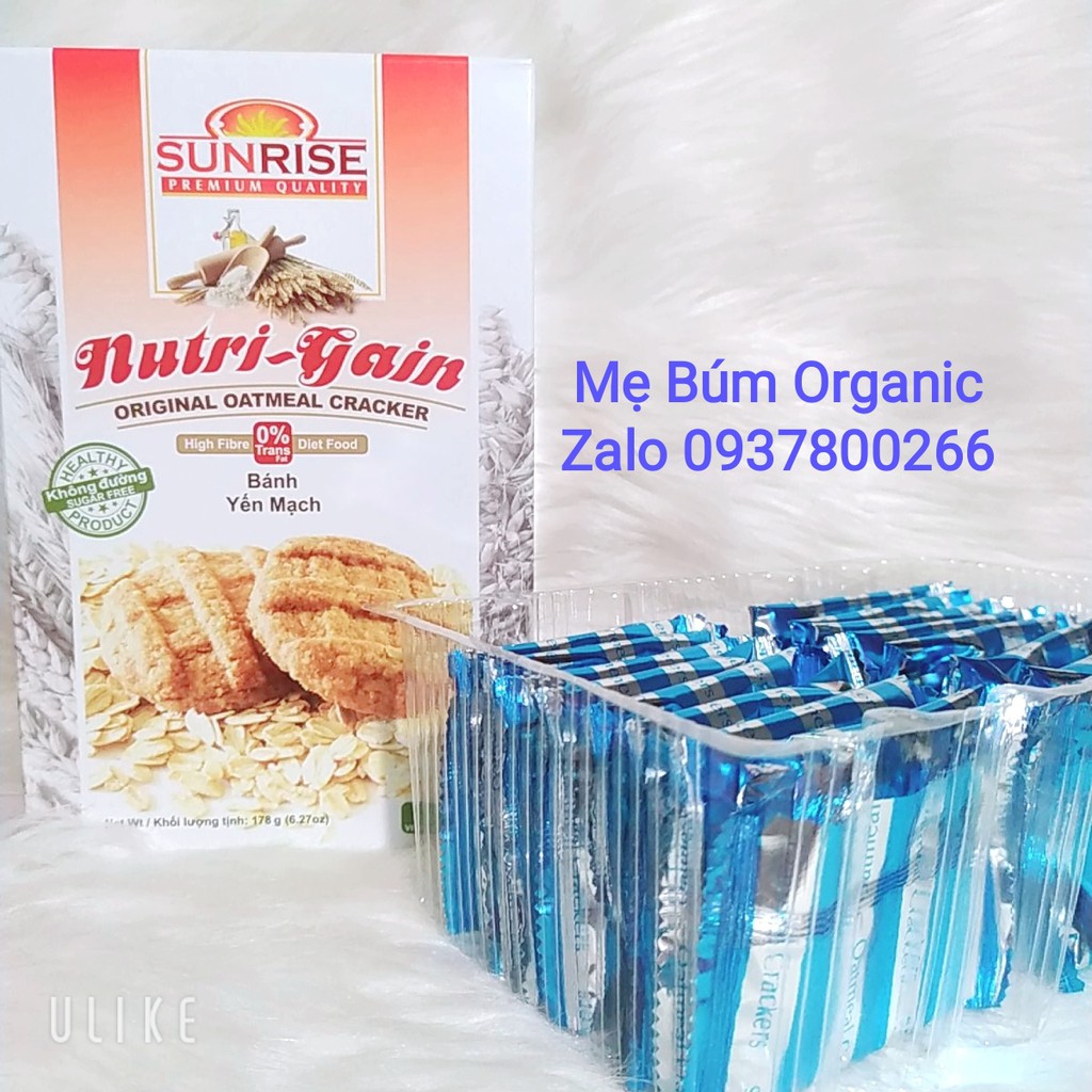 [ HCM Giao Hỏa Tốc] Bánh Yến Mạch Nguyên Chất  Nutri - Gain, Dành Cho Người Ăn Kiêng, Tiểu Đường Hộp 178g ( 16 bánh)