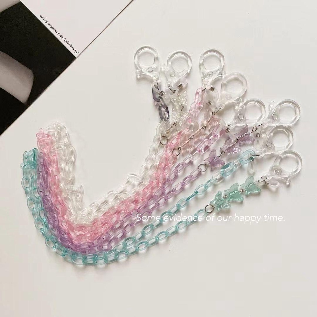 JUNE Dây Đeo Mắt Kính Chống Thất Lạc Bằng Acrylic Họa Tiết Hoạt Hình Dễ Thương Giá Đỡ