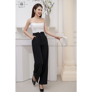 Quần suông ống rộng cạp v - q01 - lily kelly design