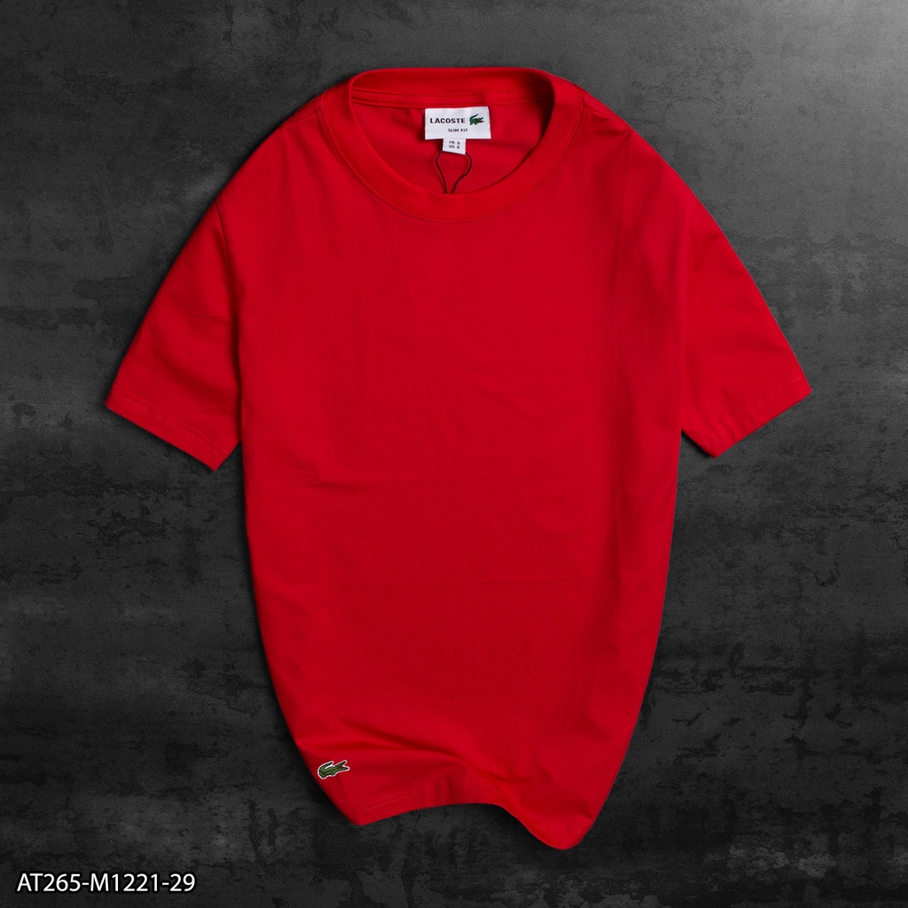 Áo thun nam Lacoste thêu logo cá sấu vạt áo AT265 - 14 MÀU VNXK