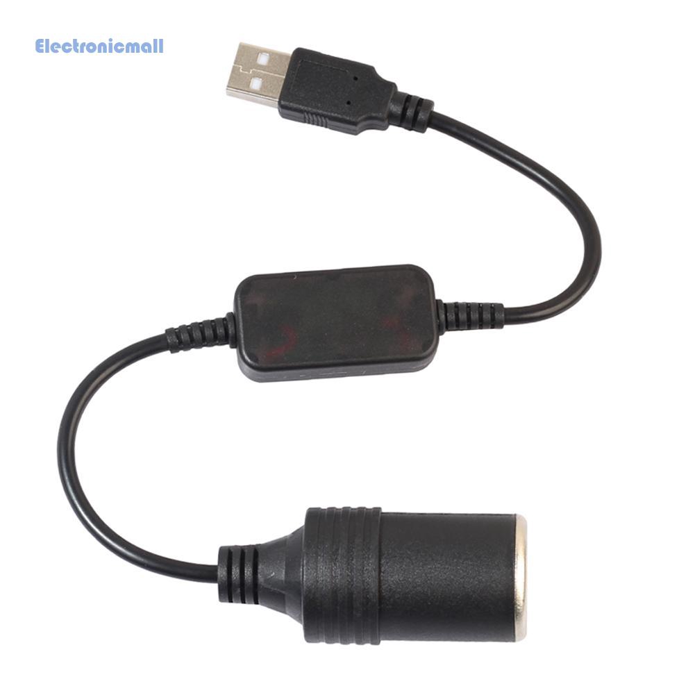 Tẩu sạc chuyển đổi phích cắm 5V USB sang phích cắm bật lửa 12 V cho xe hơi