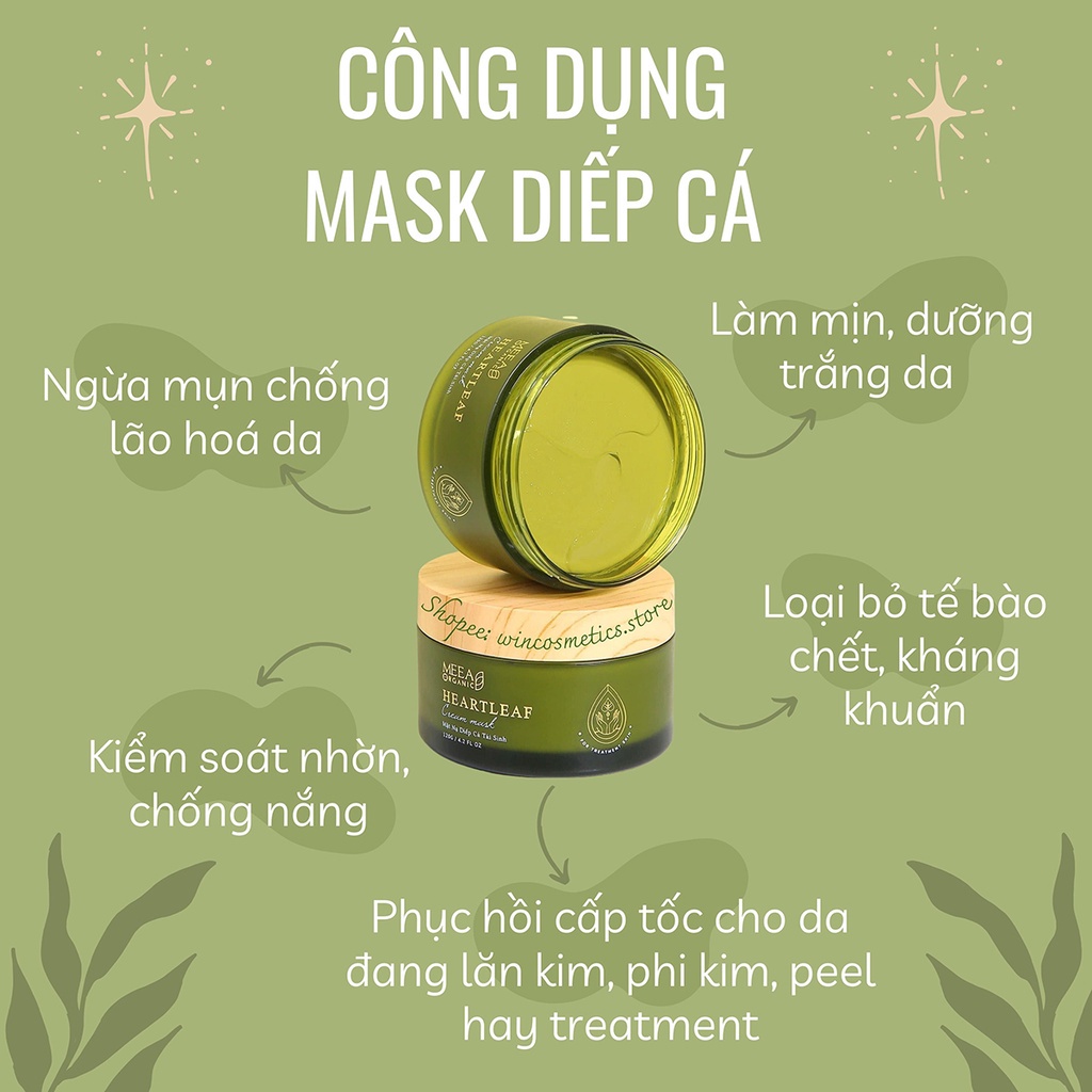 Mặt Nạ Diếp Cá Tái Sinh MeeA Organic Chính Hãng MERRY STORE Dưỡng Trắng Da Giảm Thâm Se Khít Lỗ Chân Lông Giữ Ẩm Cho Da