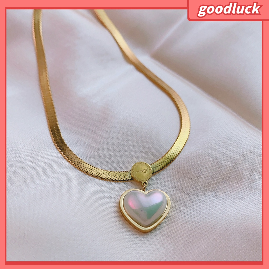 Fairystore| Vòng cổ Mặt Hình Vỏ Sò Bằng Thép Không Gỉ Mạ Điện Thời Trang Dành Cho Bạn Nữ Mặc Hàng Ngày