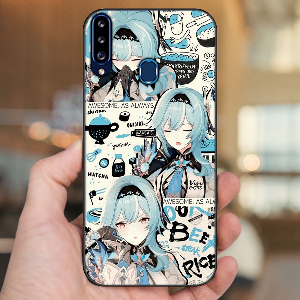 Ốp lưng Samsung A20S viền đen in hình Eula Genshin Impact