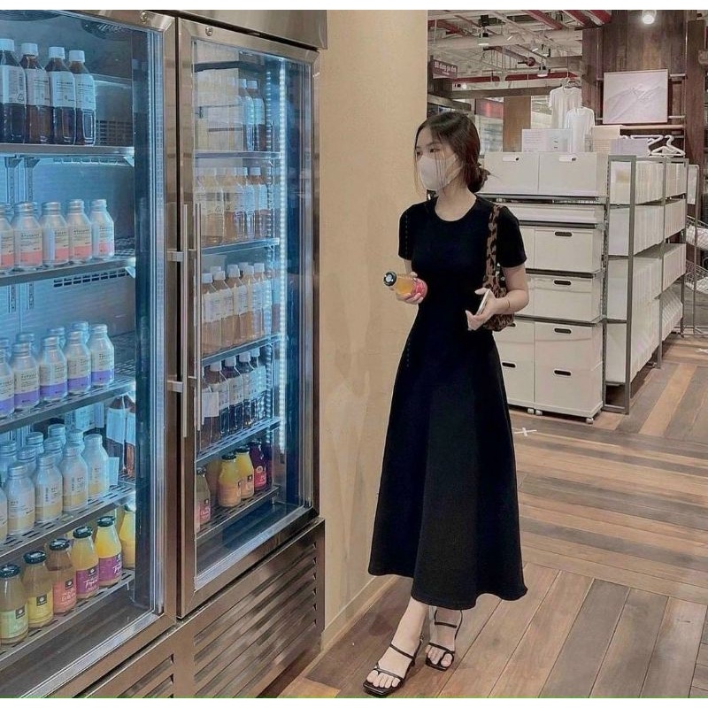 ĐẦM HỞ LƯNG THUN TAY NGẮN BIGSIZE