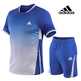 ADIDAS Áo Thun Nam Tay Ngắn Cổ Tròn Có In Chữ Thời Trang Phong Cách