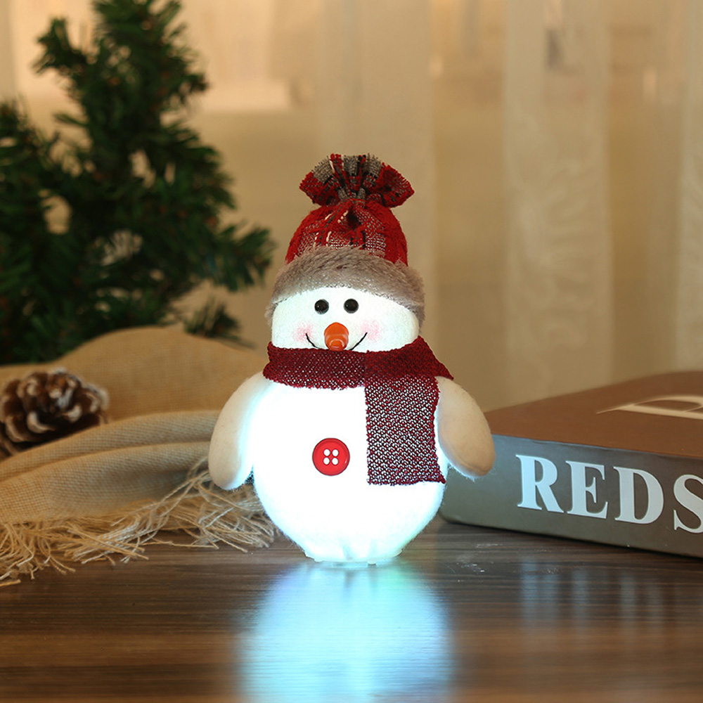 Thú bông ông già noel/ tuần lộc/ người tuyết có đèn led trang trí giáng sinh