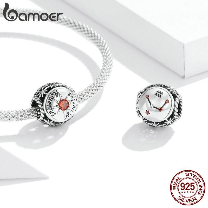 Hạt xỏ BAMOER SCC1725 chất liệu bạc 925 phong cách 12 chòm sao độc đáo hợp thời trang