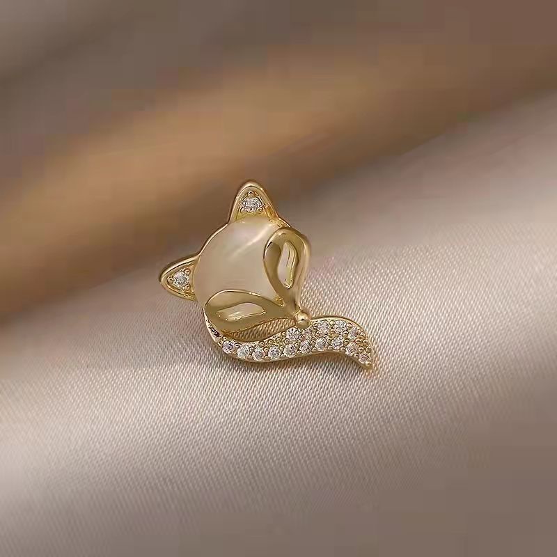 Ghim Cài Áo Hình Cáo Đính Đá Thời Trang