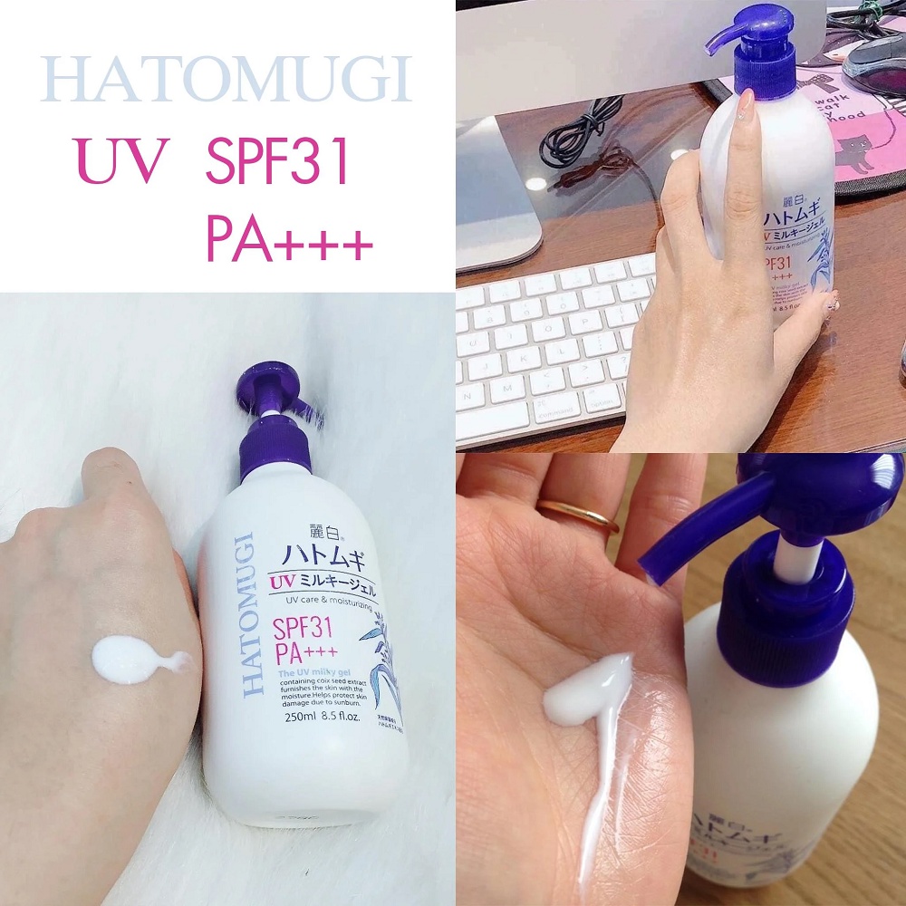 Sữa Dưỡng Thể Chống Nắng Hatomugi UV Milky Gel SPF31 PA+++ 250ml