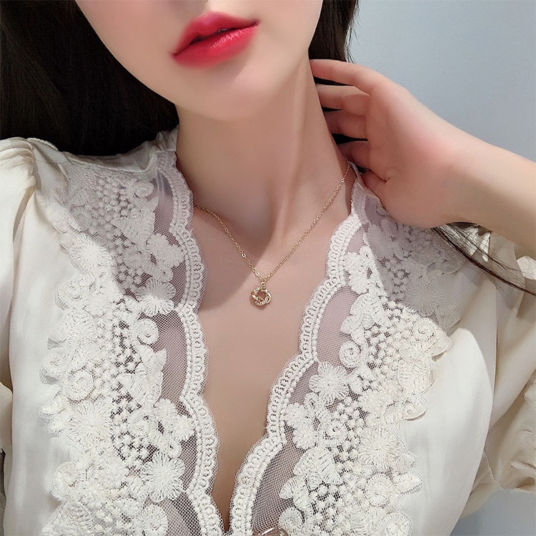 Vòng cổ choker mặt vuông đính đá đan nhau VC019 Leous Accessories