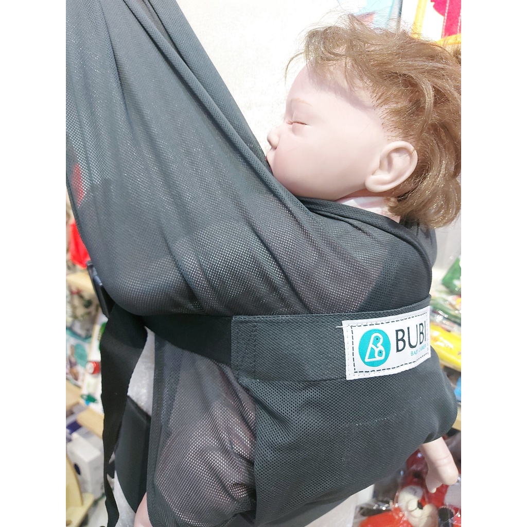 Địu vải BUBI Gen 3 - Ghi xám - Lưới thoáng khí