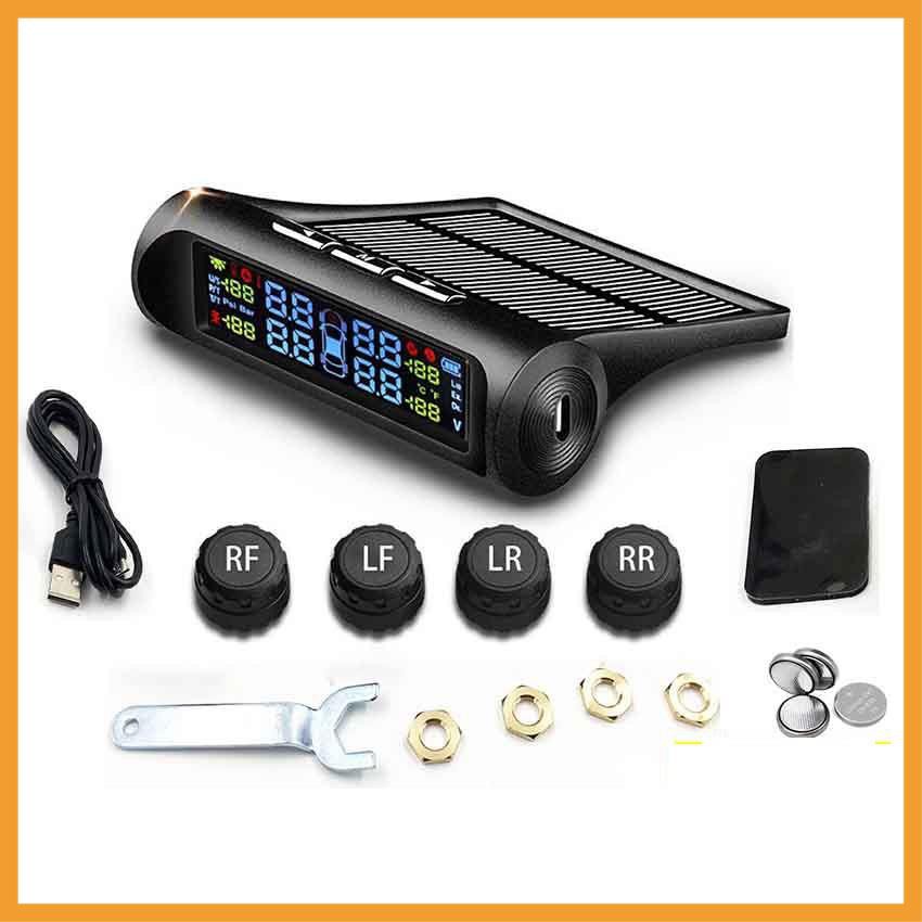 Cảm biến áp suất lốp TPMS, van ngoài,màn màu, pin mặt trời - Cảm biến áp suất lốp ô tô van ngoài