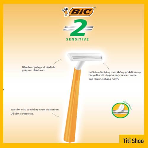 [CHÍNH HÃNG] 6 gói dao cạo râu BIC 2 lưỡi (7 cây/gói)  tặng 1 gói cùng loại