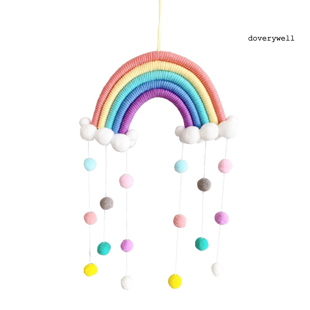 Phụ Kiện Treo Trang Trí Phòng Bé Hình Cầu Vồng Bằng Vải Không Dệt