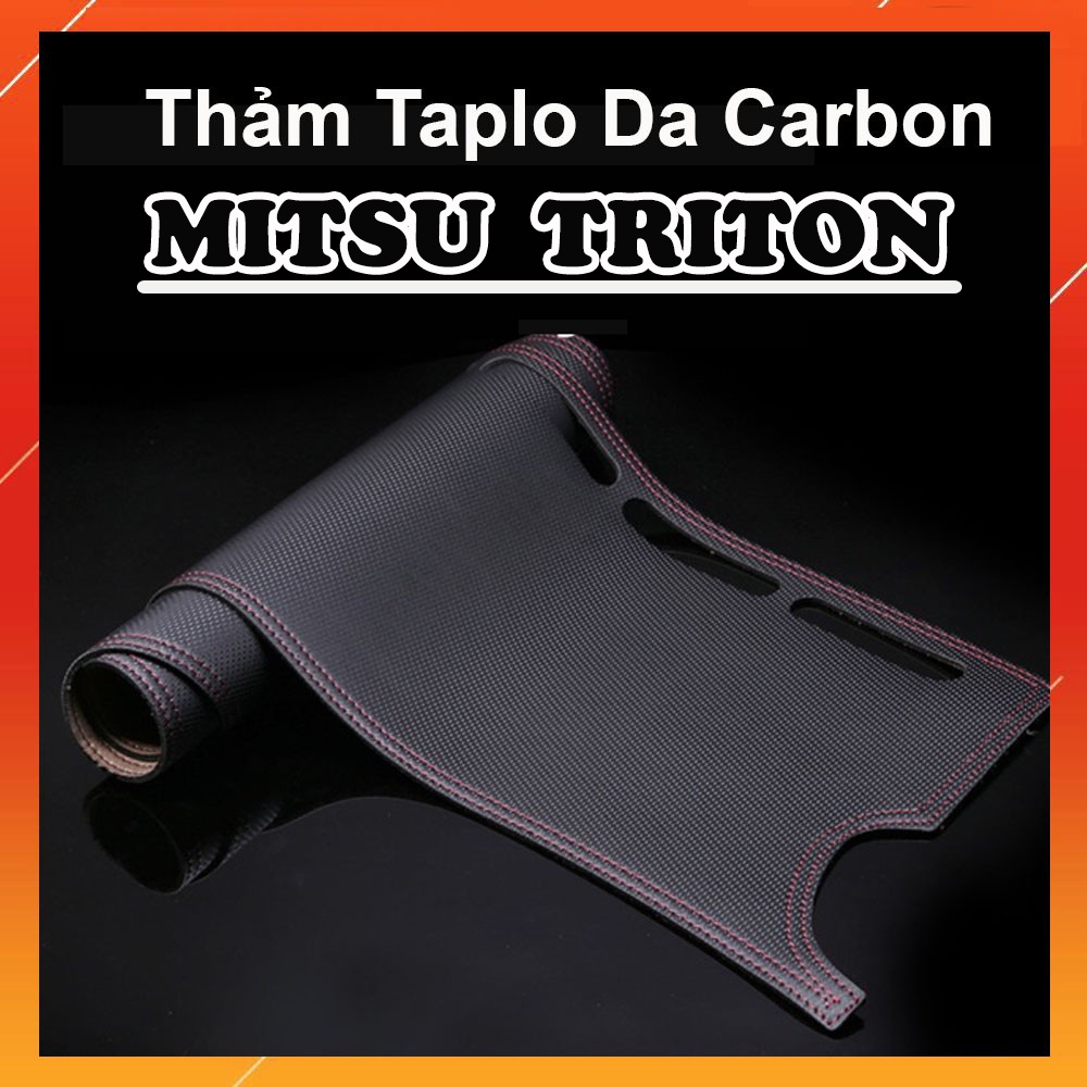 Thảm Taplo Mitsubishi Triton 2011 đến 2020 Chất Liệu Da Vân Carbon