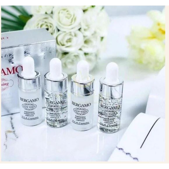 Set Tinh Chất Dưỡng Trắng Bergamo Snow White & Vita-White Whitening Perfection Ampoule Set