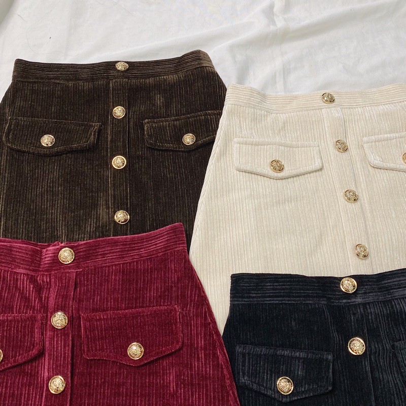 Chân váy nhung cúc ngọc | BigBuy360 - bigbuy360.vn