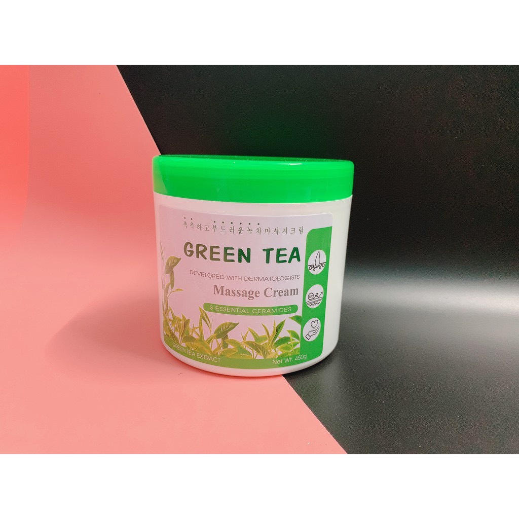 [Mẫu Mới] Kem Massage Mặt Trà Xanh Dùng Trong Spa (450gr/hũ)
