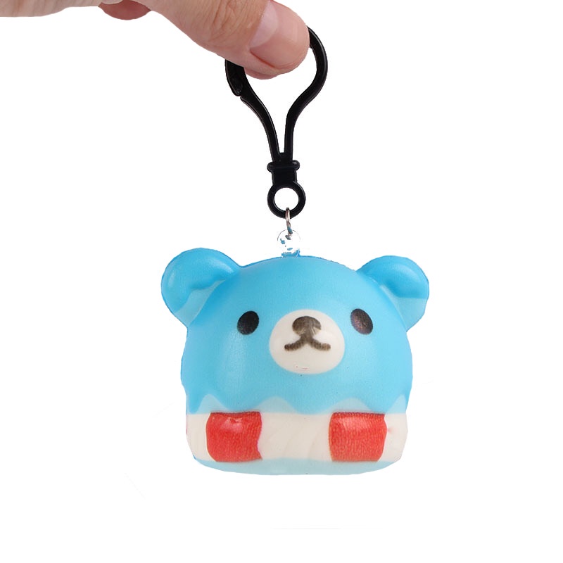 Đồ Chơi Squishy Gấu Rilakkuma Mini 5cm Có Móc Khóa S211