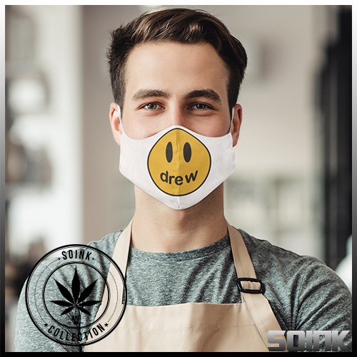 Khẩu Trang In DREW Big Logo House_SOINK Vải Cotton 100%, Kháng Khuẩn, Có Thể Giặt Và Tái Sử Dụng