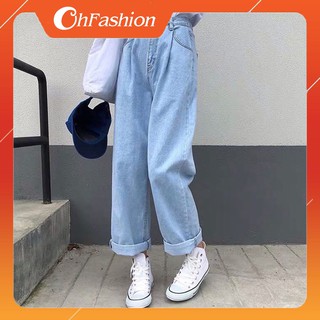 FS50K_Quần Jeans Nữ Ống Rộng SIMPLE JEANS Cao Cấp OHS3010