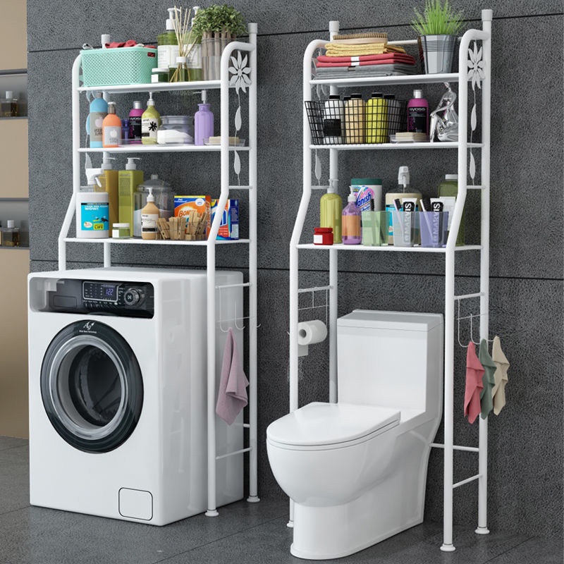 Kệ để vật dụng trên máy giặt, bồn cầu đa năng khung kim loại chắc chắn