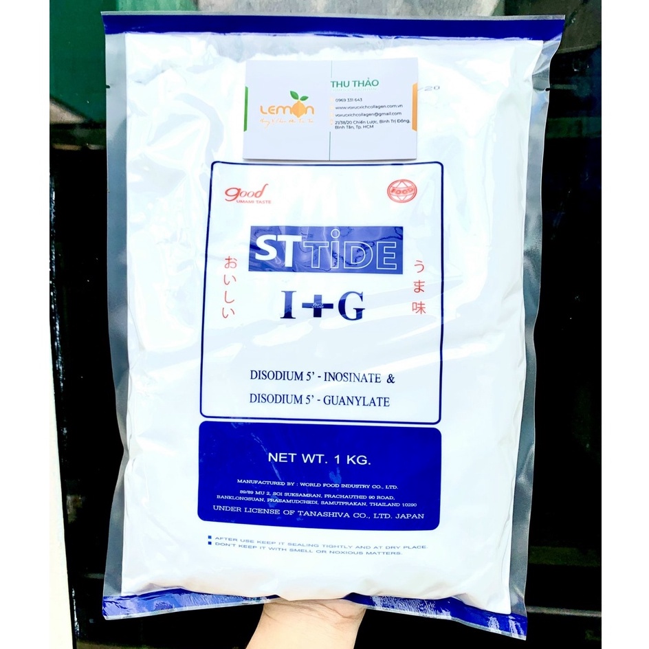 1Kg Chất điều vị I+G STTIDE Thái Lan - Siêu bột ngọt dùng cho nước súp, lẩu, sốt, xúc xích, giò chả, thịt viên, đồ hộp