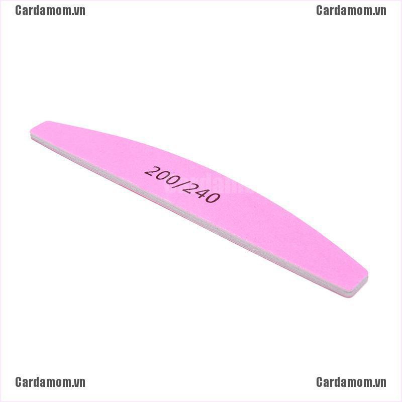 {carda} Nail Art Sanding Files Block Sponge Grit Salon School Tool 200/240 Pink{LJ}