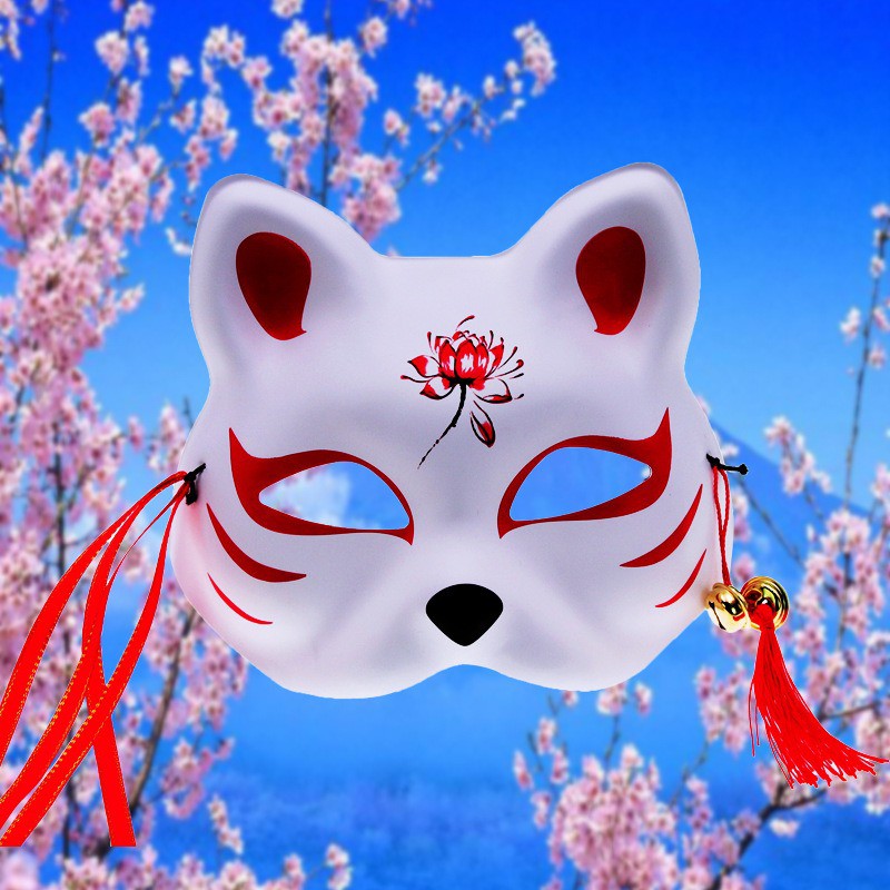 Mặt Nạ Hóa Trang Mèo Vẽ Tay Phong Cách Nhật Bản