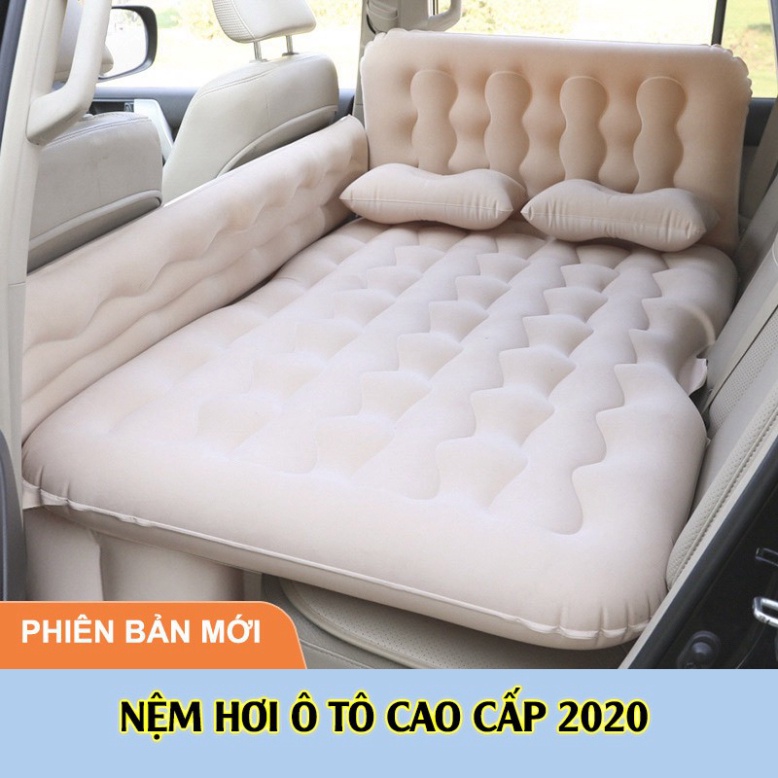 Đệm Hơi xe con hiệu quả thời thượng bản MỚI cho xe con 4 đến 7 chỗ (vải nhung, chân nệm rời, tựa lưng, chặn trẻ em)