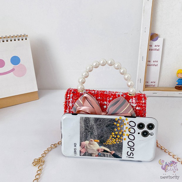 Túi Xách Đeo Vai Phối Nơ Thiết Kế Phong Cách Hàn Quốc Dành Cho Bé Gái