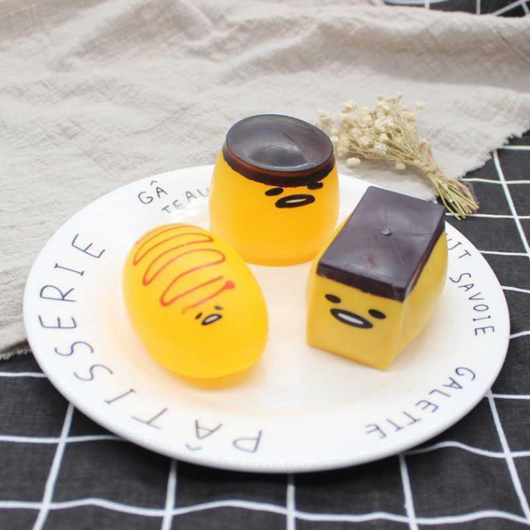 Gudetama Squishy đồ chơi Trứng Lười Mochi Nho Trút Giận Trứng Lưới Túi Trượt Slime