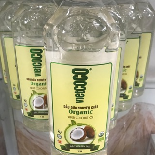 Combo 5 chai dầu dừa nguyên chất Vietcoco 1L