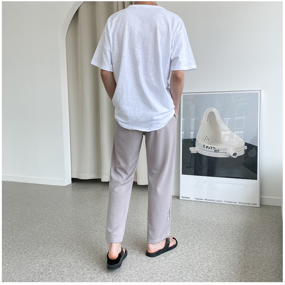 Áo thun nam ngắn tay MÀU TRẮNG SỢI KHÓI  form rộng unisex, chất liệu thun co giãn 4 chiều  thoáng mát_ DIRAZO