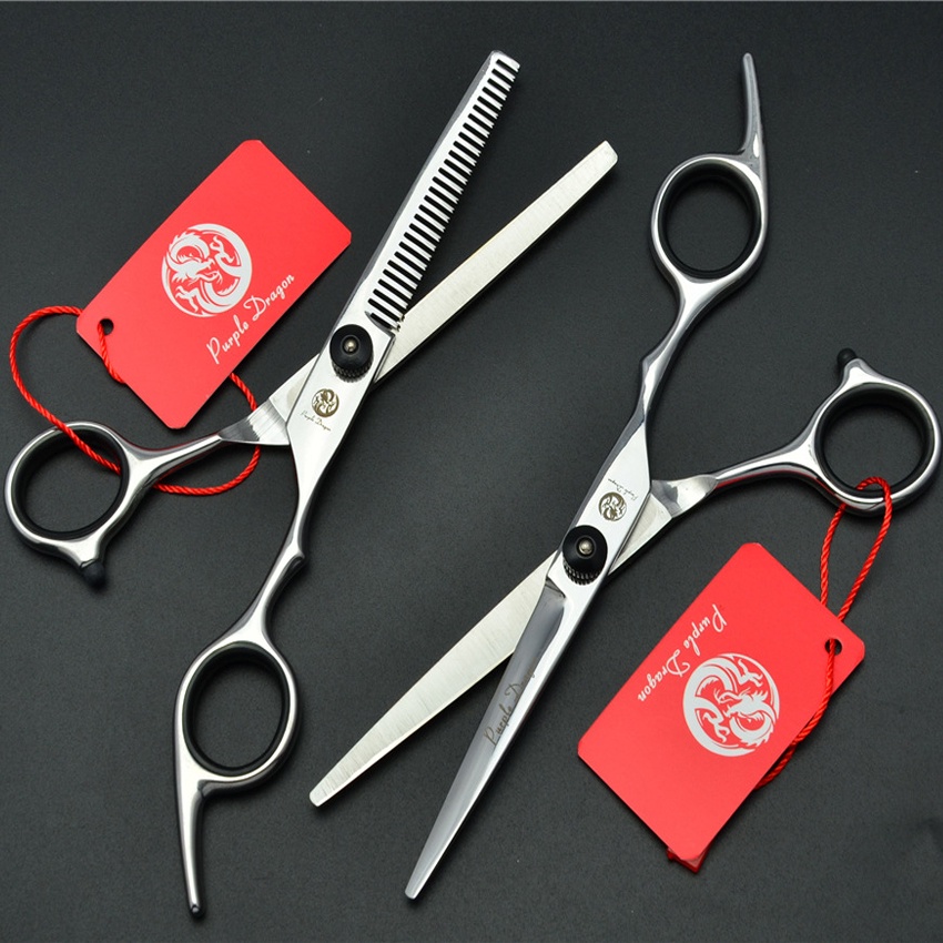 Bộ kéo cắt tóc 6 inch thép chống gỉ sắc bén Puple