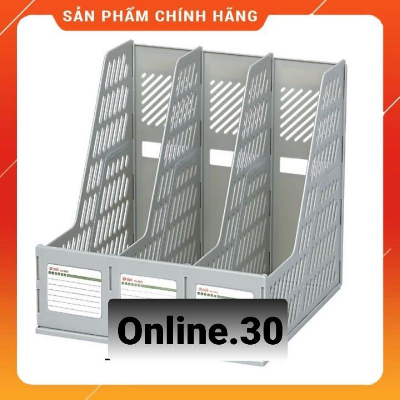khay 3 ngăn đứng  DeLi  9845 _ kệ đựng hồ sơ