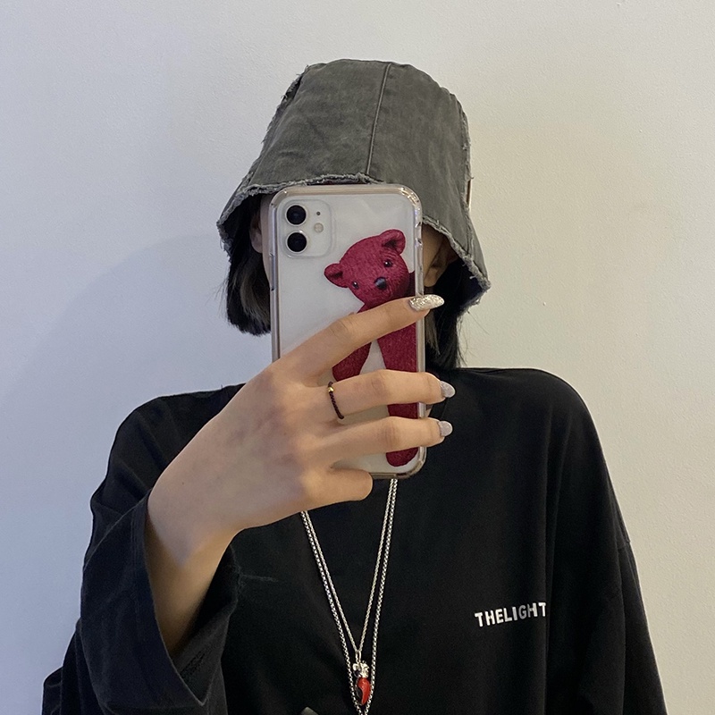 Mũ Bucket Màu Tối Phong Cách Retro Cá Tính