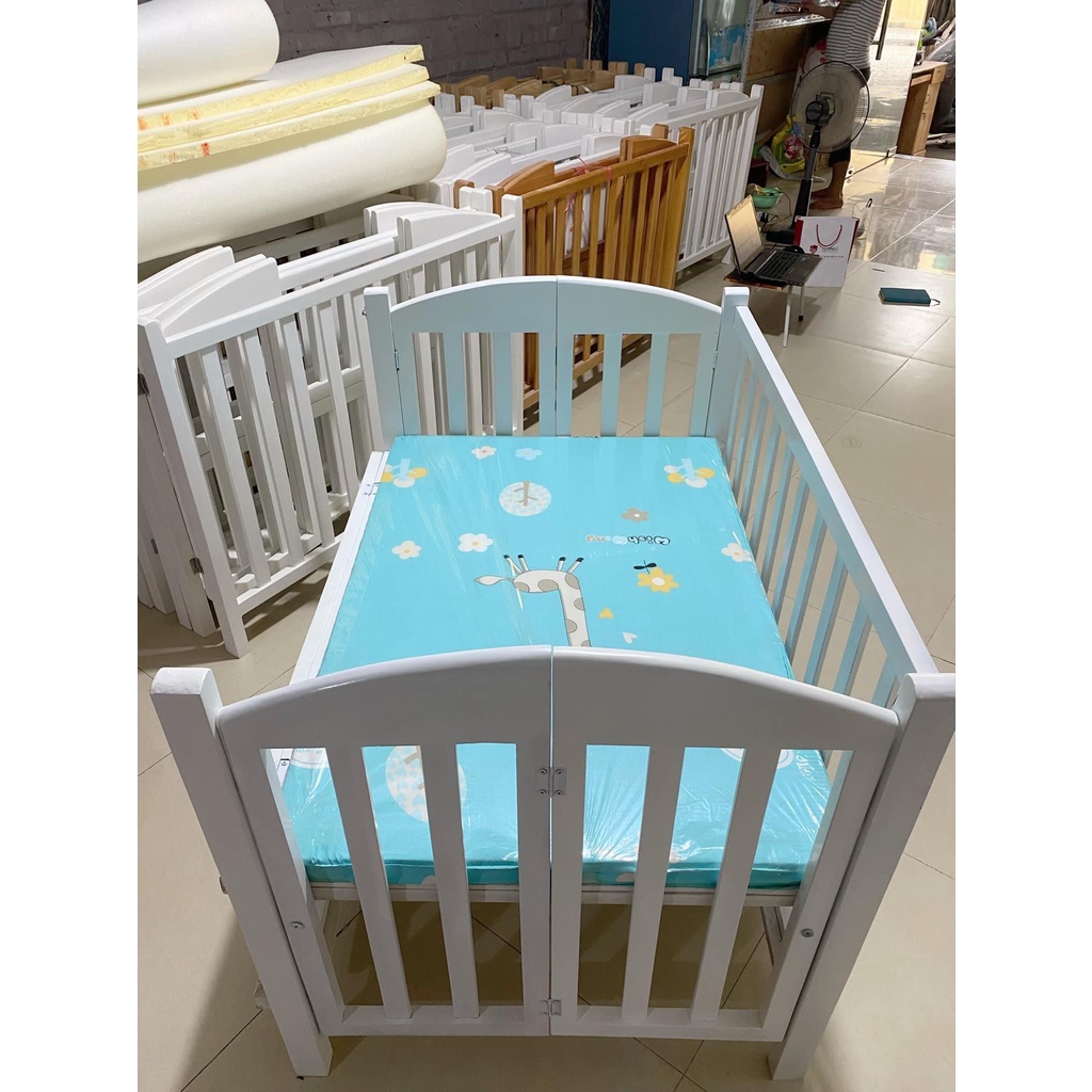 Giường cũi trẻ em, cũi em bé 2in1 kích thước 70x110cm, 80x120cm